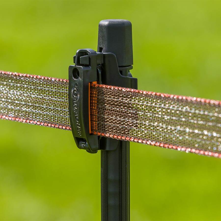  Izolátor Clip, pre pásku, pre Line post stĺpik, TurboLine, B 40 mm, čierny-oranžový, 12 Kus Gallagher