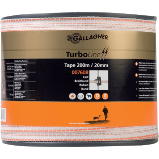 Páska vodivá, TurboLine, L 200 m, B 20 mm, biela-oranžová Gallagher