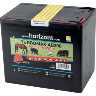Batéria suchá, TURBOMAX AB200, Alkaline, 9 V, 200 Ah Horizont