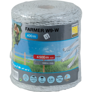 Lanko vodivé, FARMER W9-W, biele, 400 m Horizont