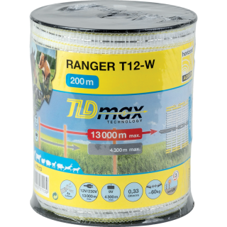 Páska vodivá, Ranger T12-W, L 200 m, B 12 mm, biela-žltá Horizont 