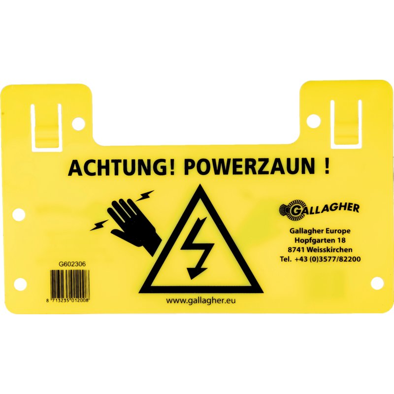 Tabuľa výstražná, elektrické oplotenie, EU univerzálna, 25 x 15 cm Gallagher