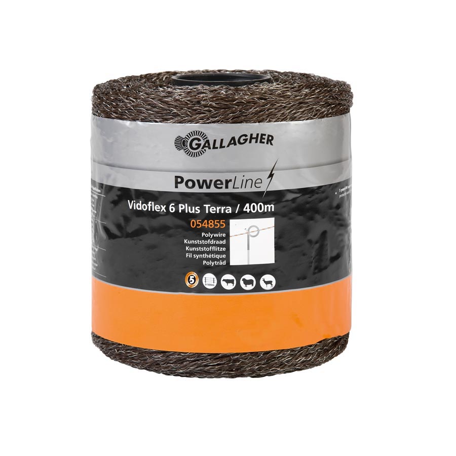 Lanko vodivé, PowerLine Vidoflex 6 Plus, L 400 m, zemité Gallagher